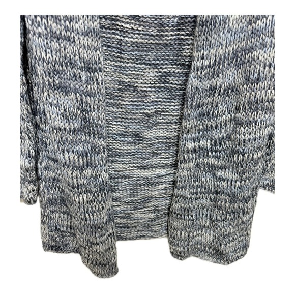 J. Jill Woven Knit 100% Marble Blur Gray Open Front Cardigan Size Medium - Picture 3 of 5